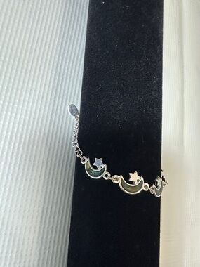 Silver Moon & Star Link Bracelet - Women Jewelry